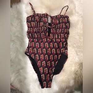 J.Crew Black Floral Swimsuit